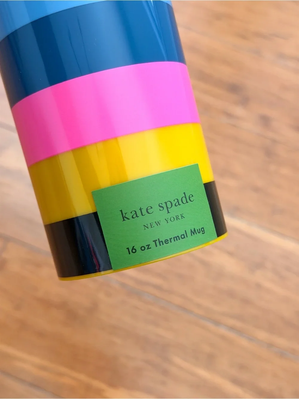 kate spade Bold Multicolor Striped Tumbler - Pink, Yellow, Blue, Green, Black